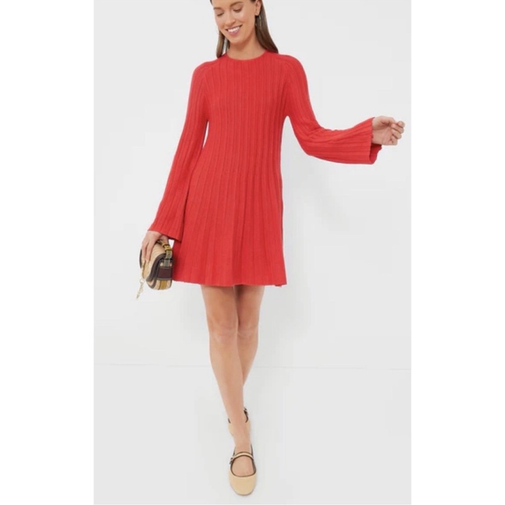 Tuckernuck Pomander Place‎ Red Adi Knit Bell Sleeve Dress NWOT Size S